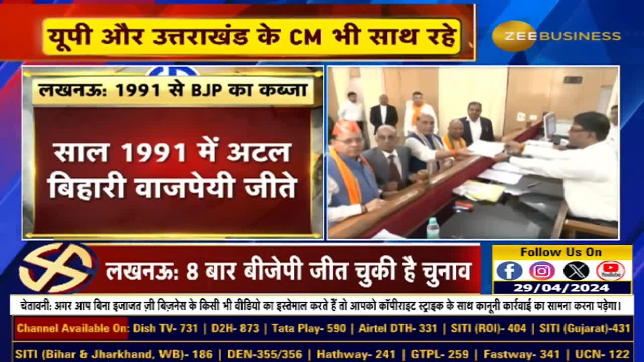 Rajnath Singh Nominates from Lucknow