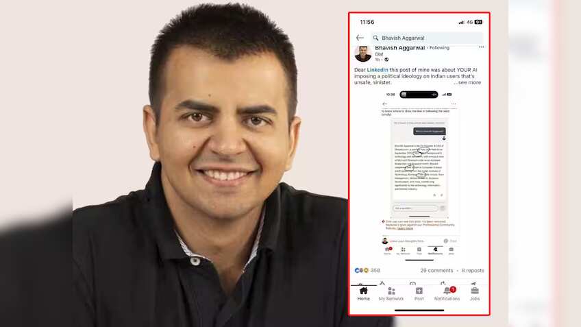 Ola CEO Bhavish Aggarwal's post on LinkedIn deleted again! Screenshot goes viral