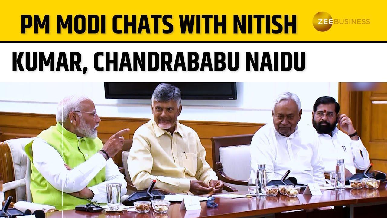 PM Modi Talks with Nitish Kumar Chandrababu Naidu at NDA Meet Zee