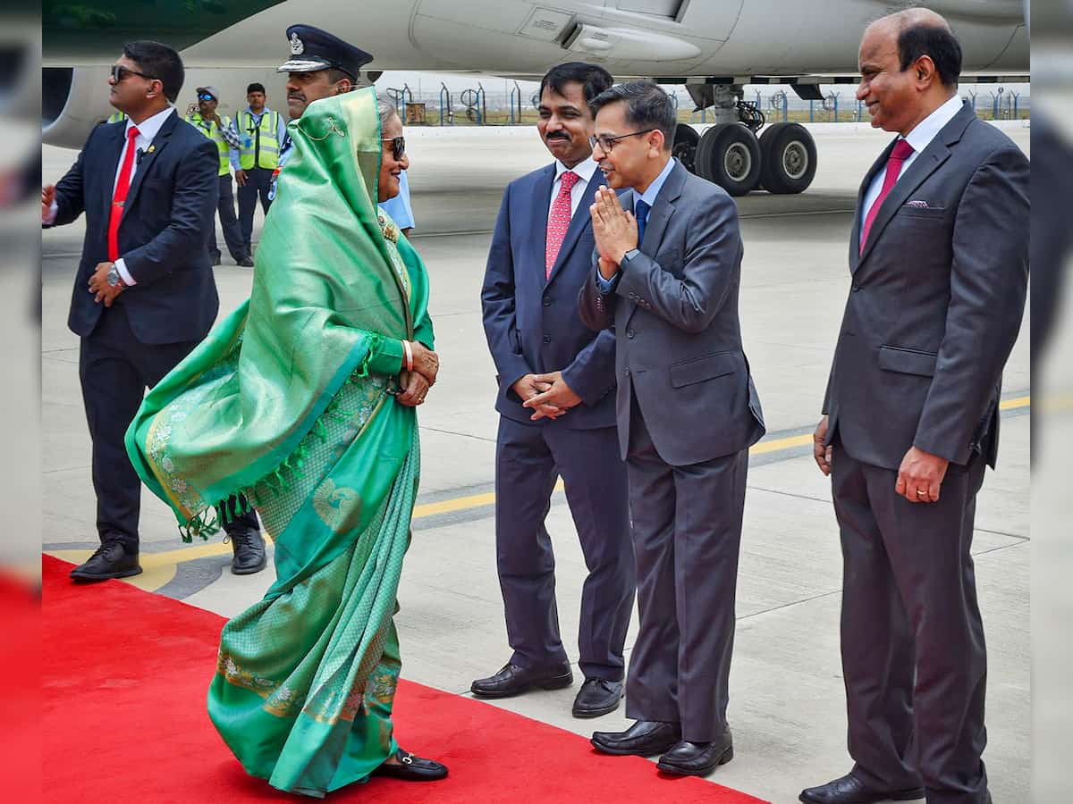 Bangladesh PM Sheikh Hasina arrives to attend swearing-in ceremony of Narendra Modi