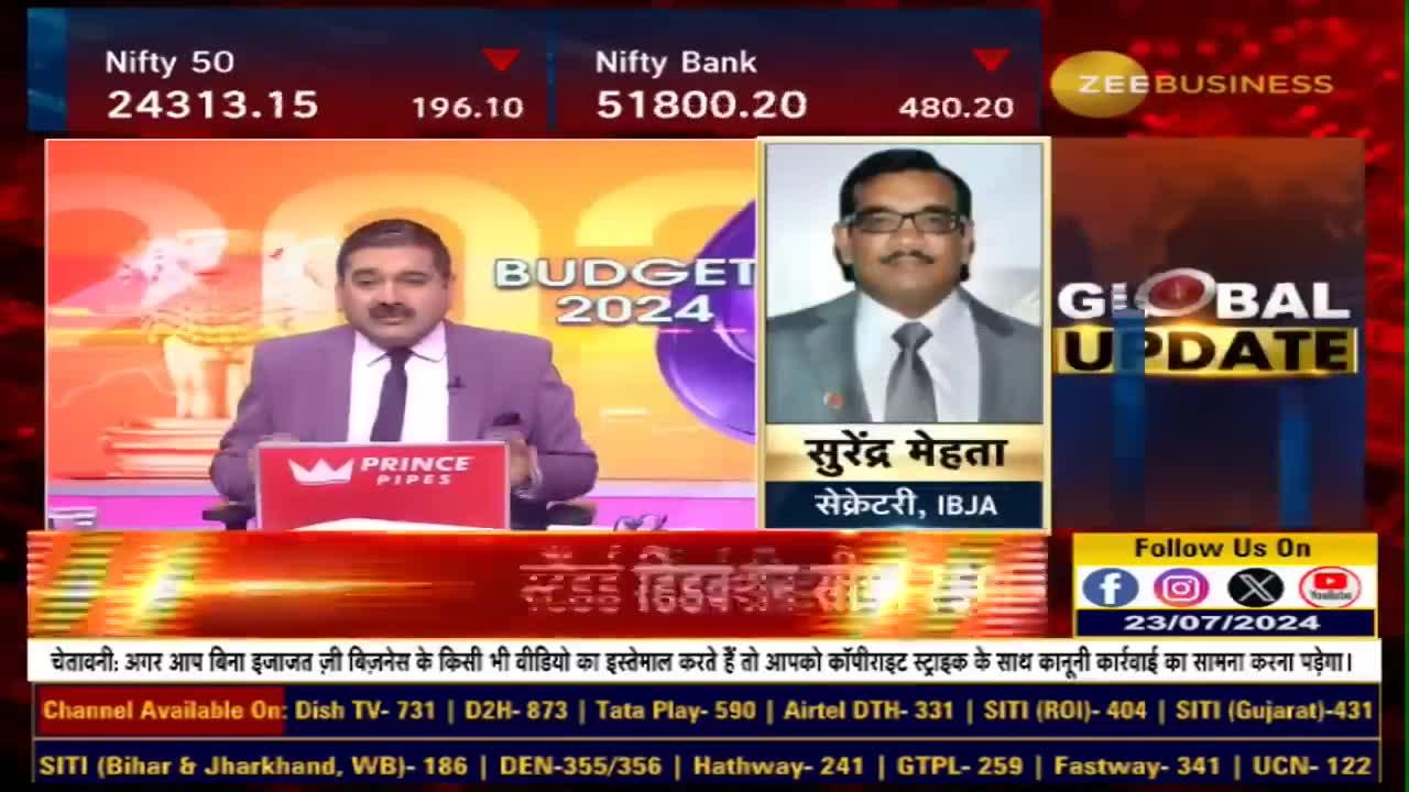 Gold Duty Reduction: What’s Next for Prices? (Surendra Mehta, IBJA Secretary) 