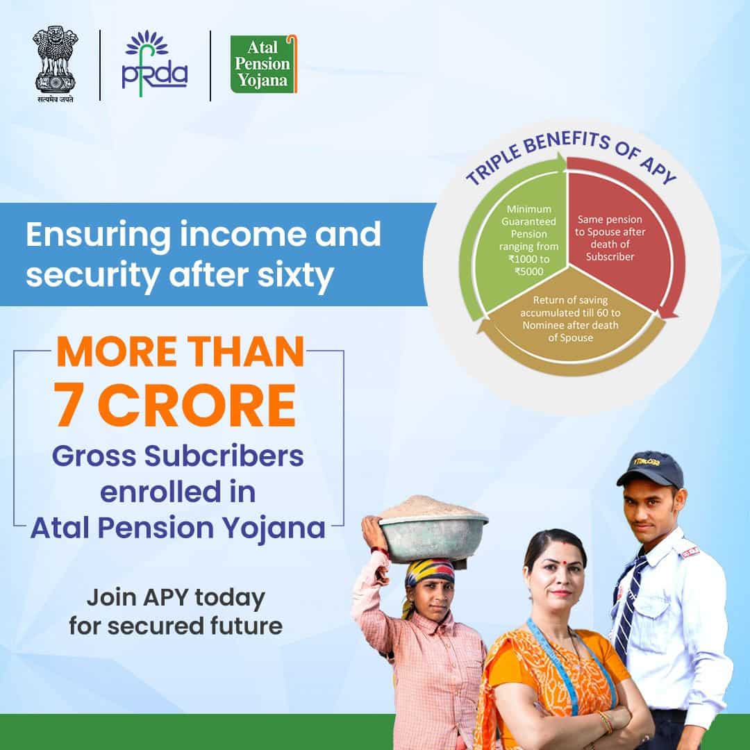 Atal Pension Yojana gross enrolments cross 7 crore mark