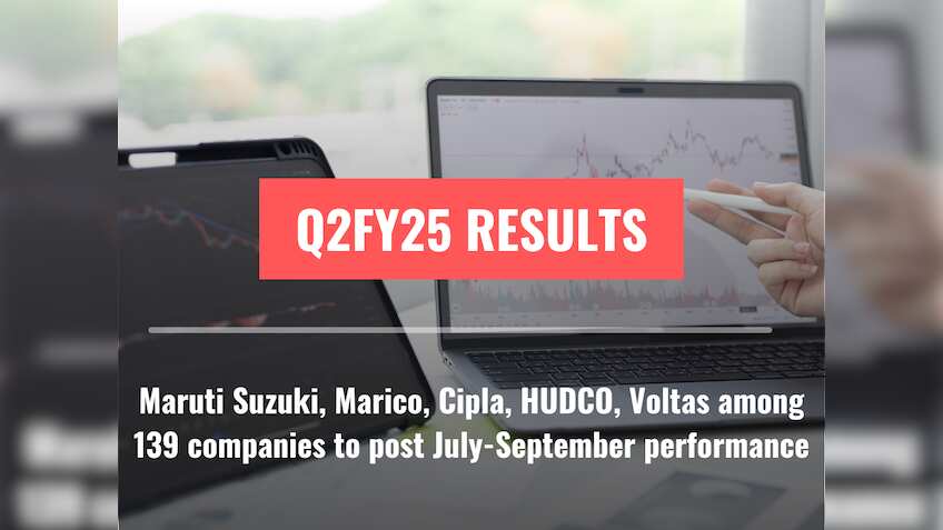 Q2FY25 Results: Maruti Suzuki, Marico, Cipla, HUDCO, Voltas among 139 companies to post July-September performance