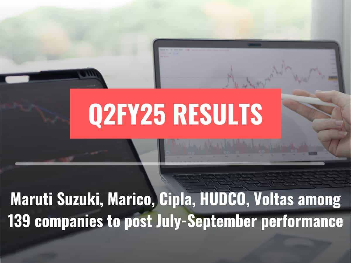 Q2FY25 Results: Maruti Suzuki, Marico, Cipla, HUDCO, Voltas among 139 companies to post July-September performance