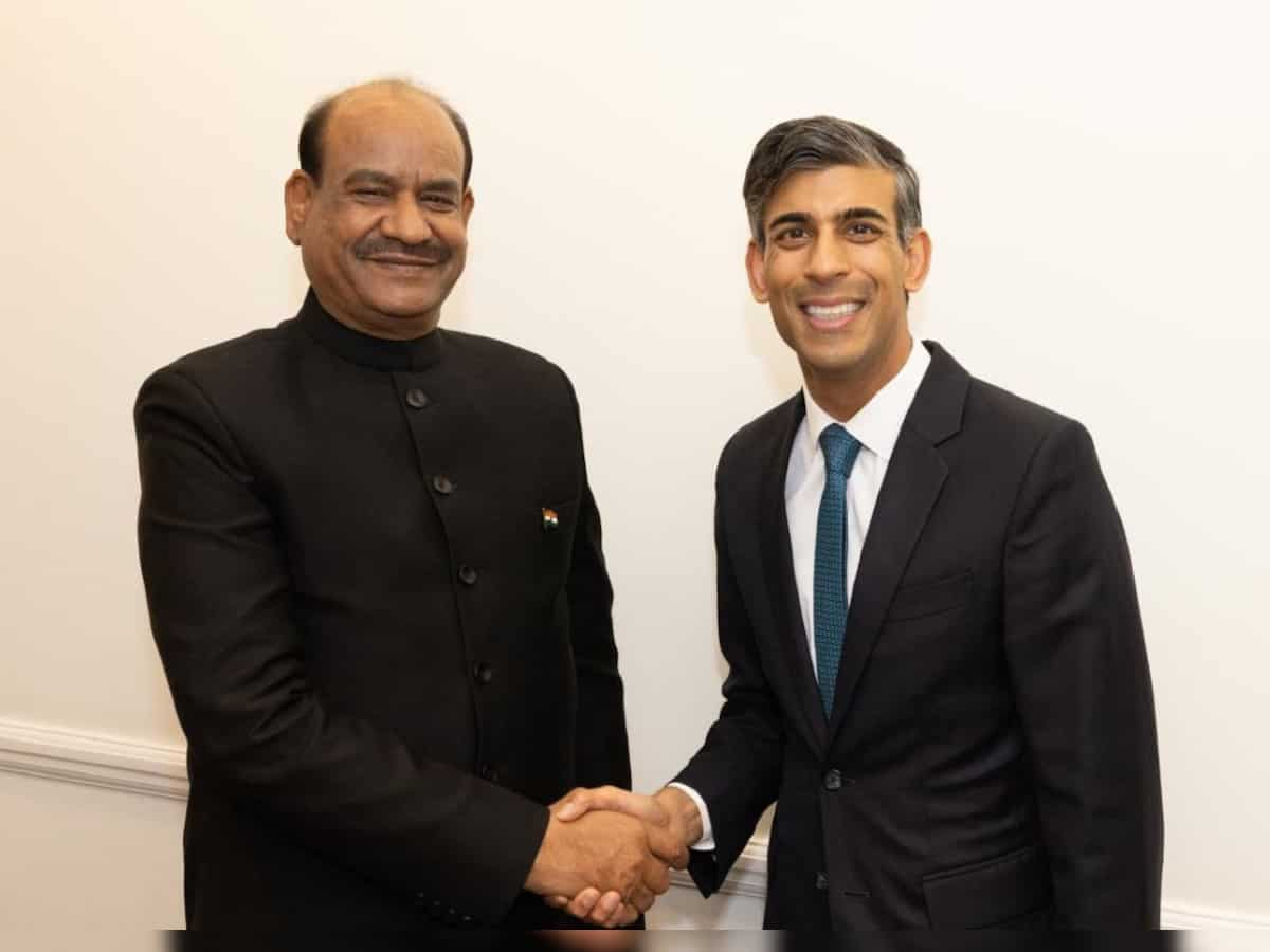 Om Birla meets former UK Prime Minister Rishi Sunak; promotes India-UK ties, Mahatma Gandhi's legacy