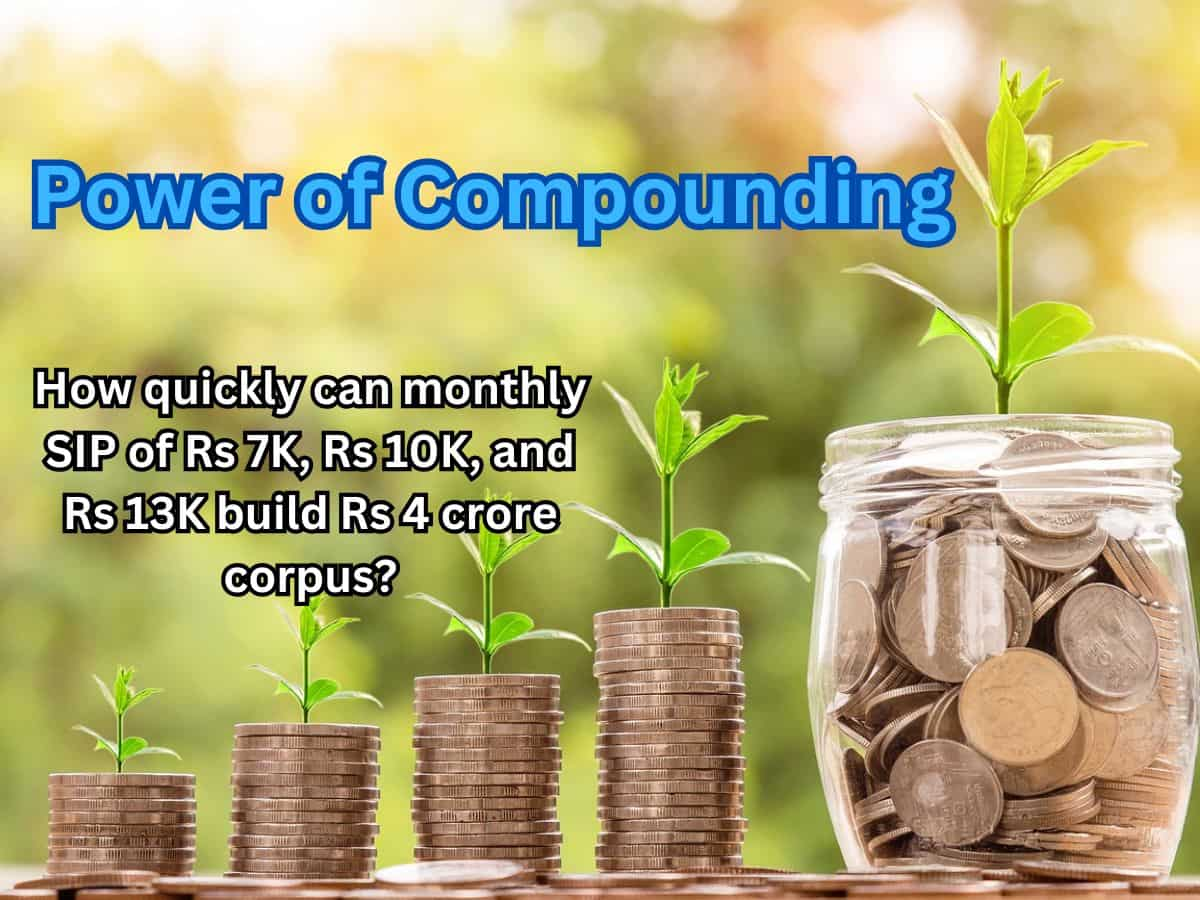 Power of Compounding: How quickly can monthly SIP of Rs 7,000, Rs 10,000, and Rs 13,000 build a Rs 4 crore corpus?