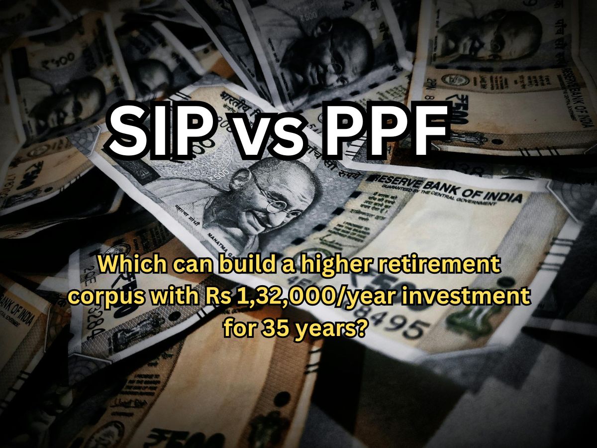 SIP vs PPF: Rs 1,32,000/year investment for 35 years; which can build a higher retirement corpus