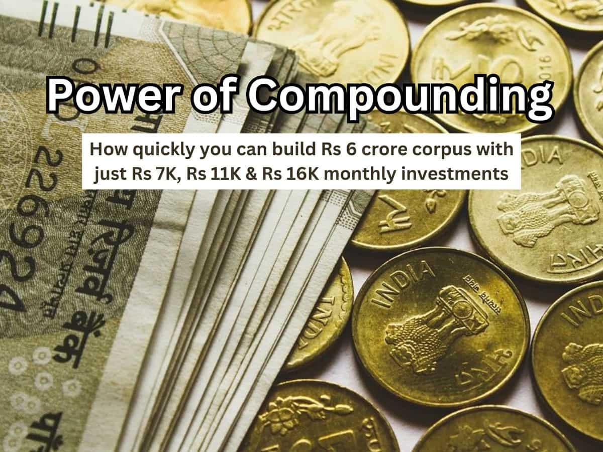 Power of Compounding: How quickly you can build Rs 6 crore corpus with just Rs 7,000, Rs 11,000 and Rs 16,000 monthly investments