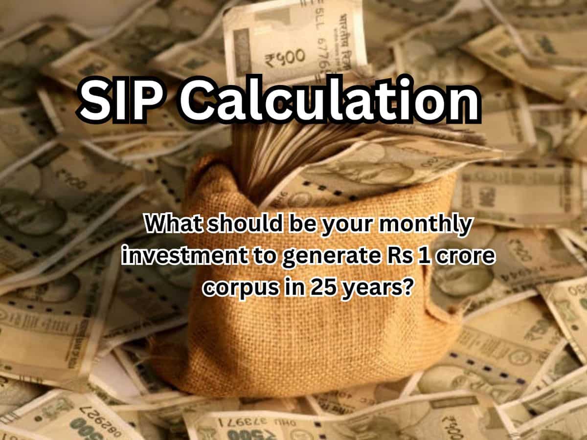 SIP Calculation: What should be your monthly investment to generate Rs 1 crore corpus in 25 years with 12% annualised returns?