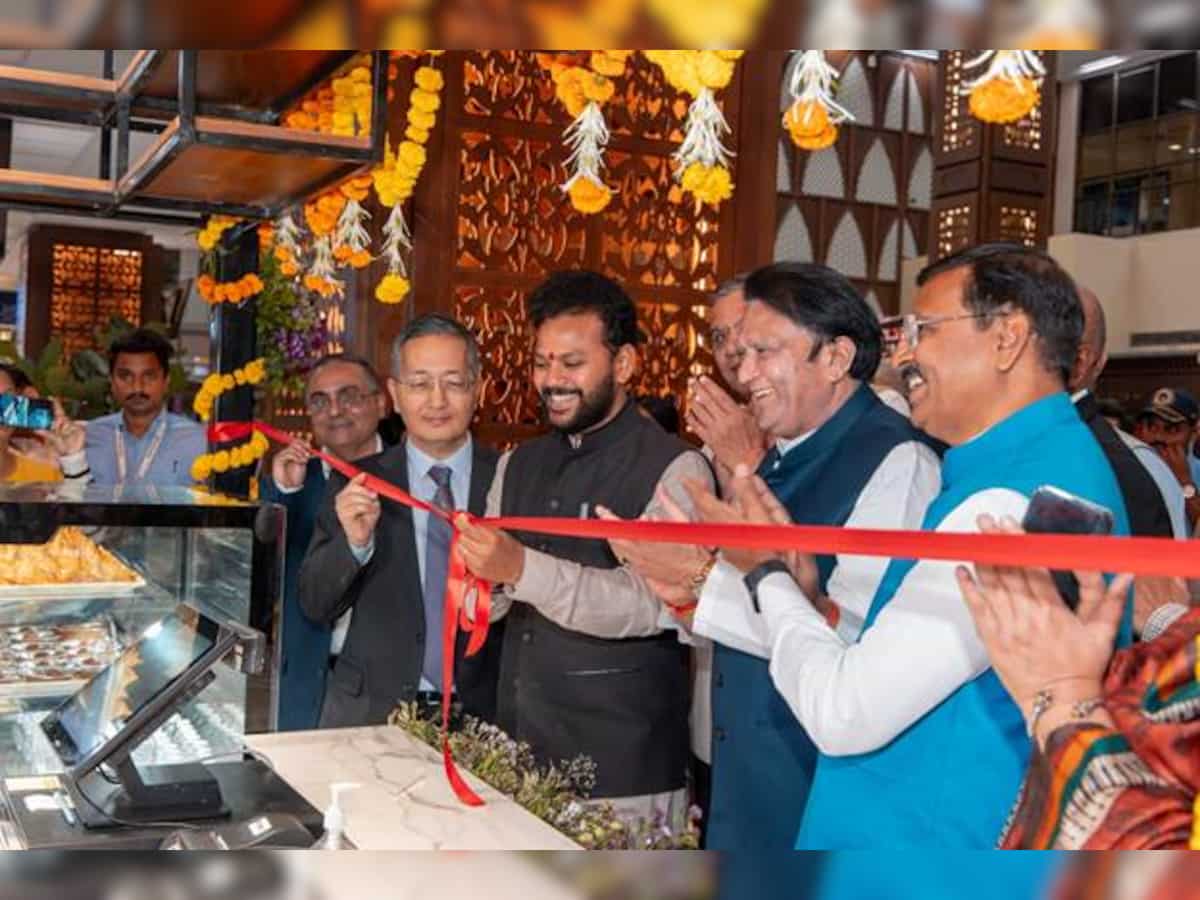 Union Minister Ram Mohan Naidu inaugurates 'Udaan Yatri Cafe' at Ahmedabad airport