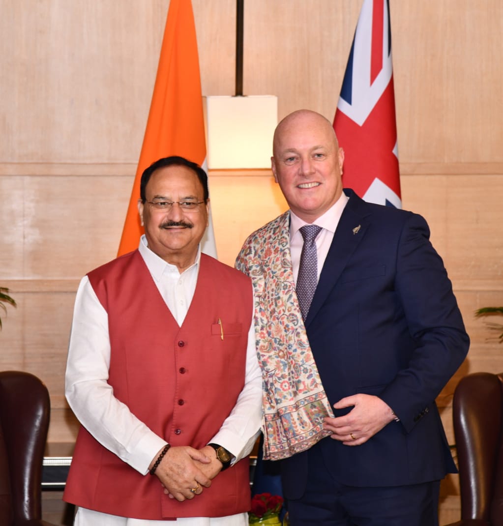 Union Minister JP Nadda meets New Zealand PM