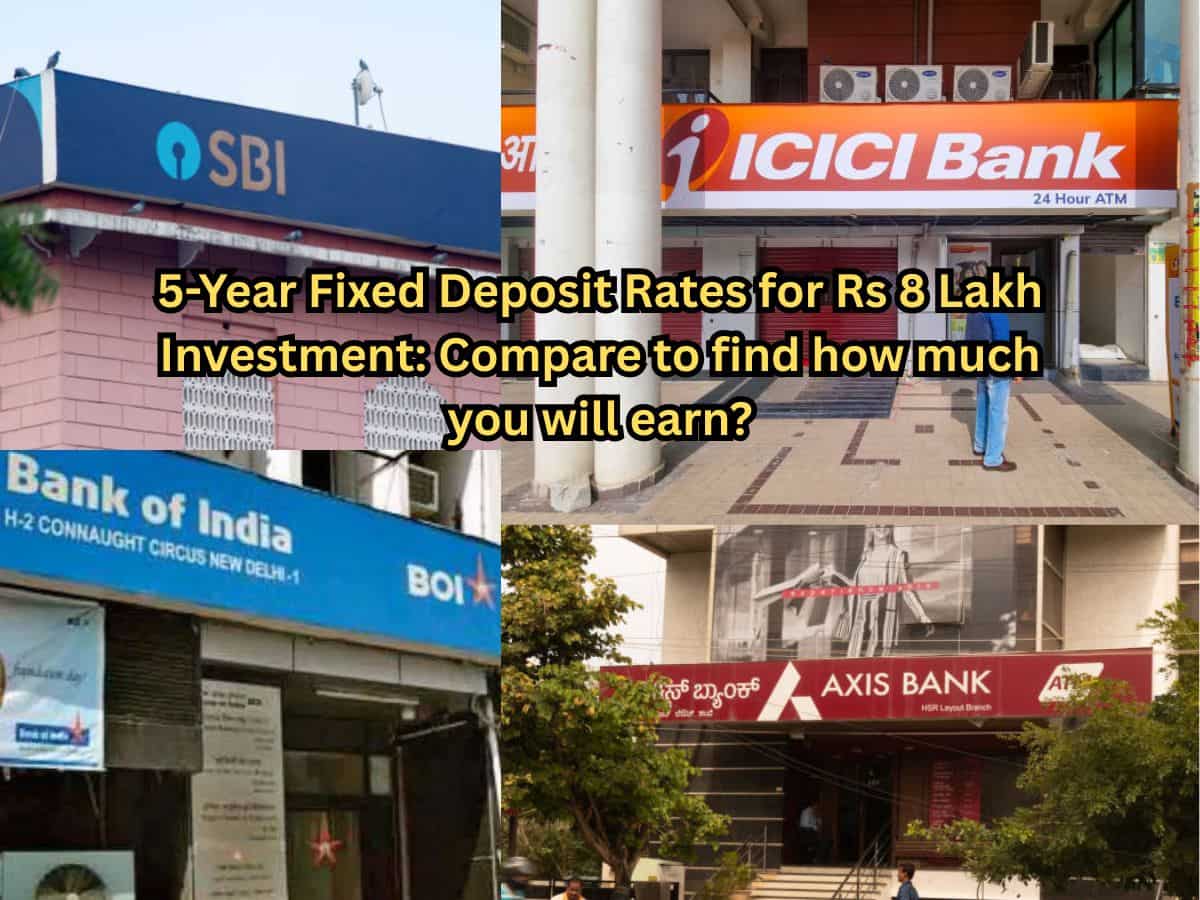 SBI, BOI, Axis, and ICICI Bank: 5-year fixed deposit rates for Rs 8 lakh investment; compare to find how much you will earn?