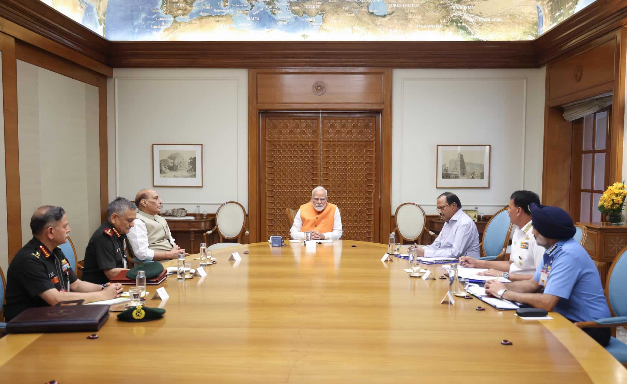 PM Modi chairs meeting with Defence Minister, NSA, CDS, Armed Forces chiefs