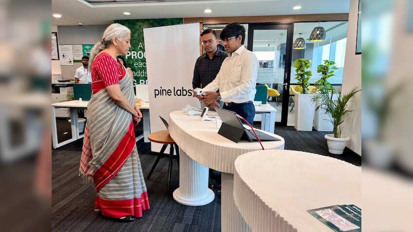 Finance Minister Nirmala Sitharaman visits Noida-headquartered Fintech firm Pine Labs' office