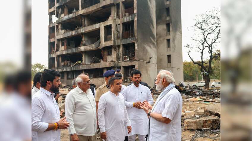 Ahmedabad Plane Crash: 241 killed, 1 survivor; PM Modi visits site, meets injured victims, DNA identification underway