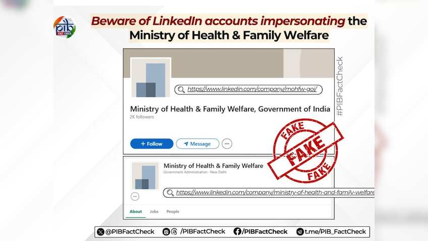Health Ministry Fake LinkedIn Profile Alert: Government exposes fake LinkedIn profile impersonating Health Ministry