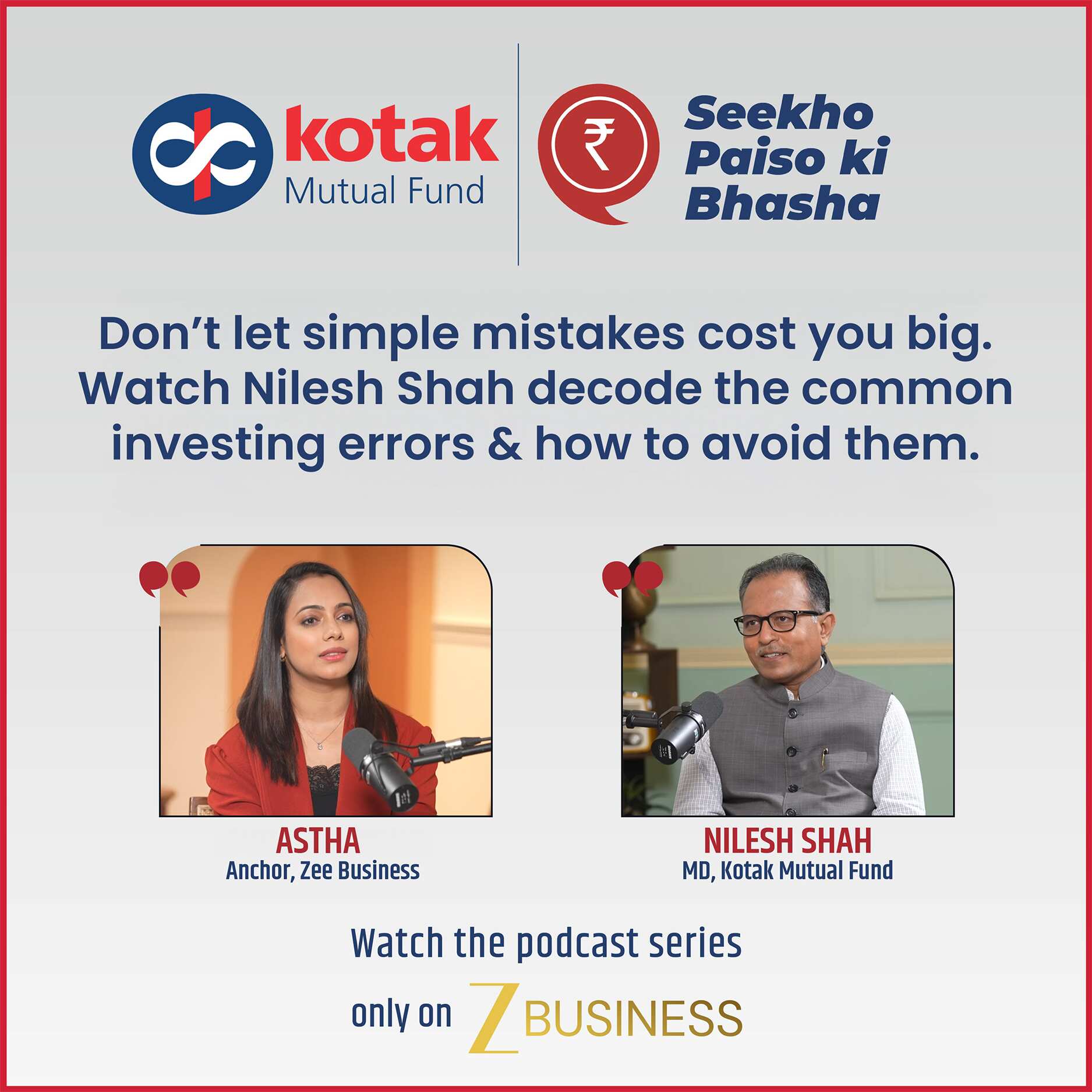 ‘Seekho Paiso ki Bhasha’: Market veteran Nilesh Shah lists common investment mistakes