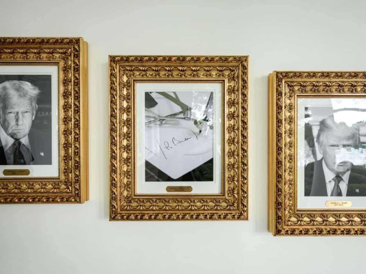  No gold frame for Biden? Trump’s ‘Presidential Walk of Fame’ replaces portrait with autopen signature