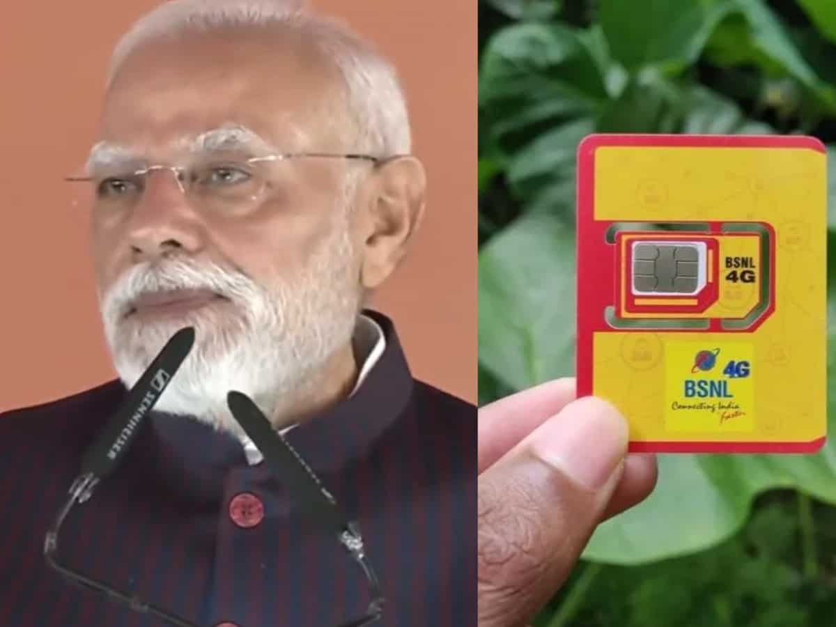PM Modi launches BSNL indigenous 4G services, commissions 97,500 solar-powered towers across states