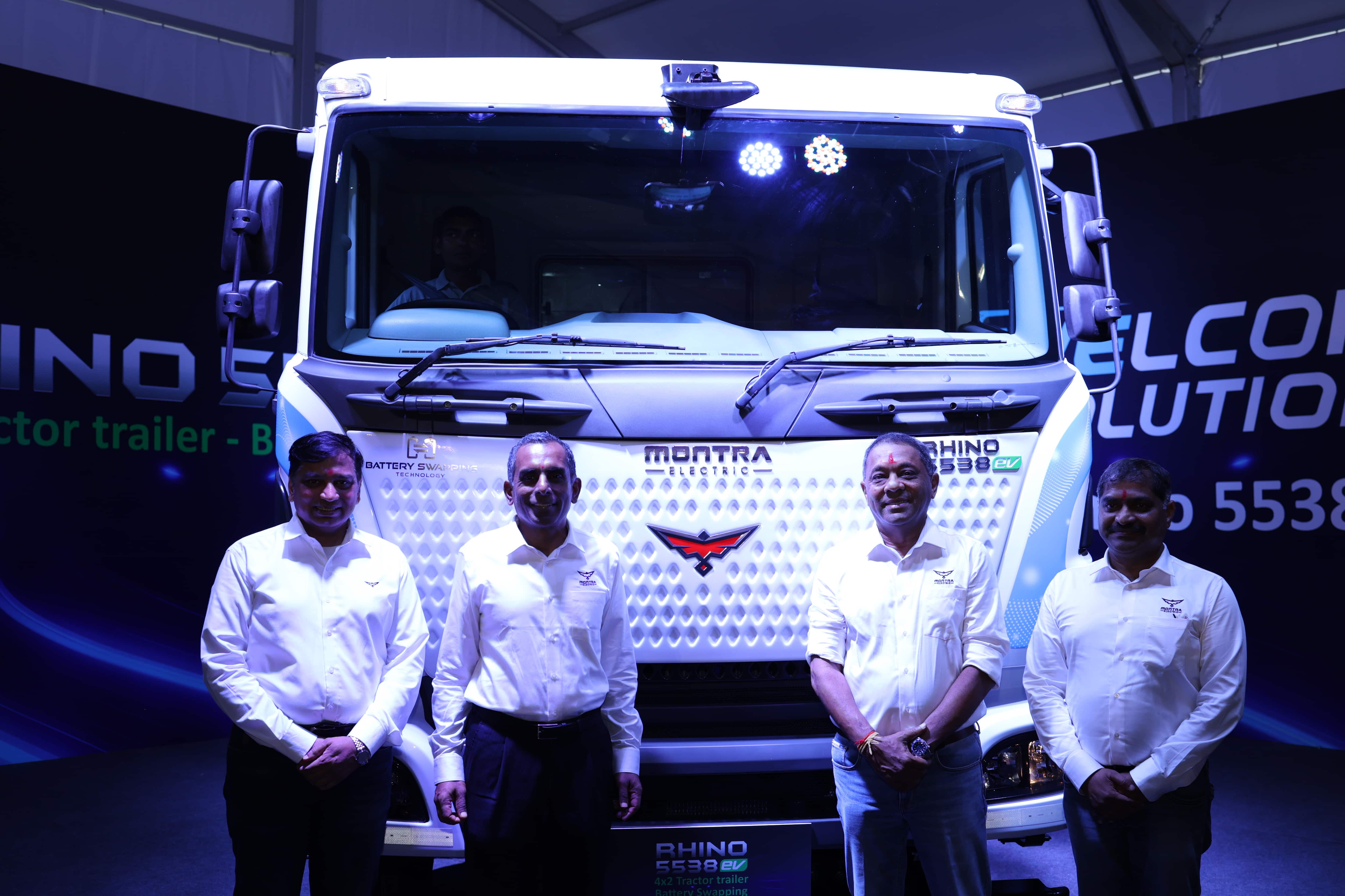 Montra Electric launches Rhino 5538 EV 4x2 TT with 6-min battery swap, inaugurates women-monitored battery plant
