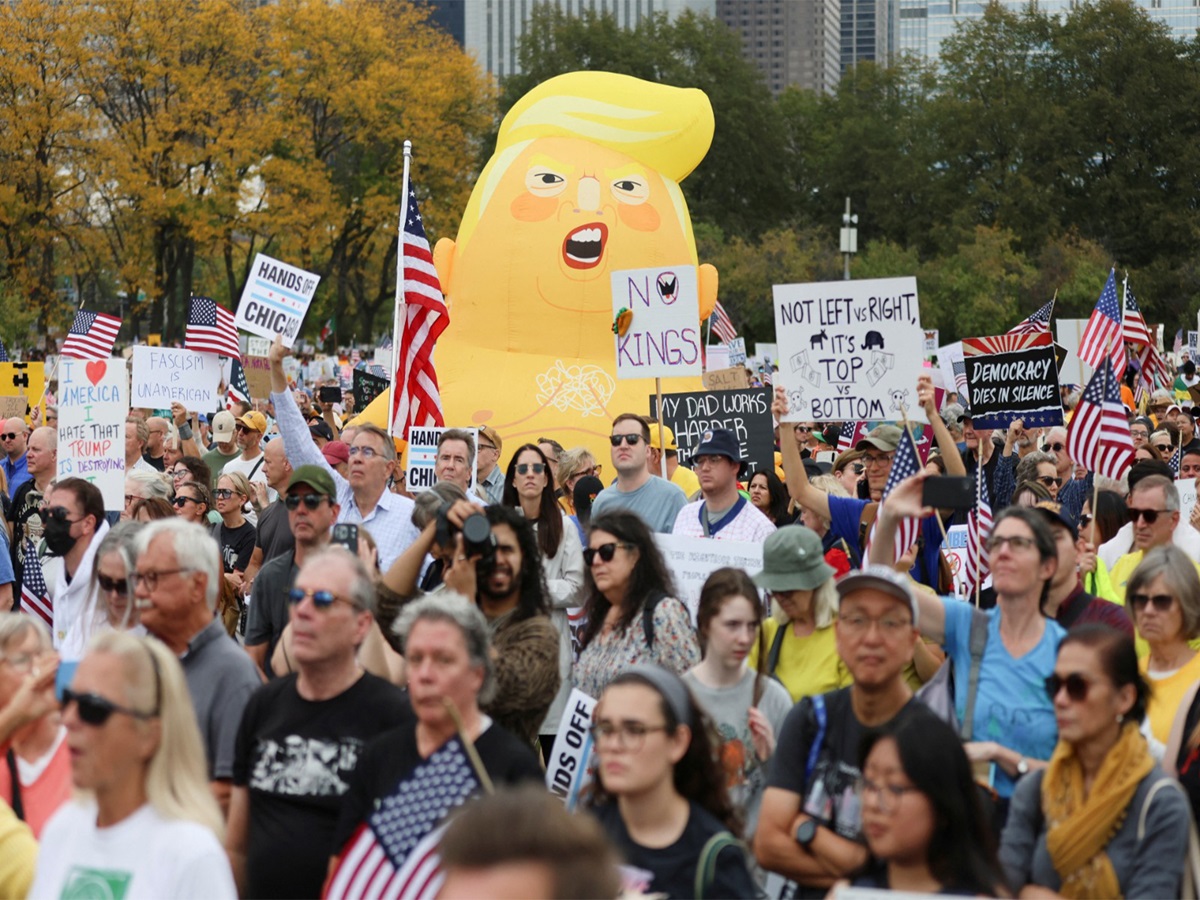 Millions join 'No Kings' rallies across US, protest Trump and demand defence of democracy