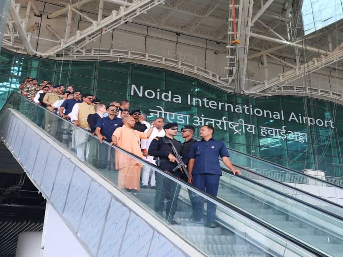 CM Yogi Adityanath inspects Noida International Airport ahead of October 30 inauguration