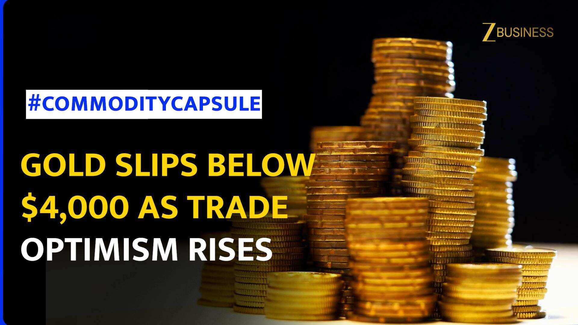 Gold tumbles below $4,000 as trade optimism weakens safe-haven demand