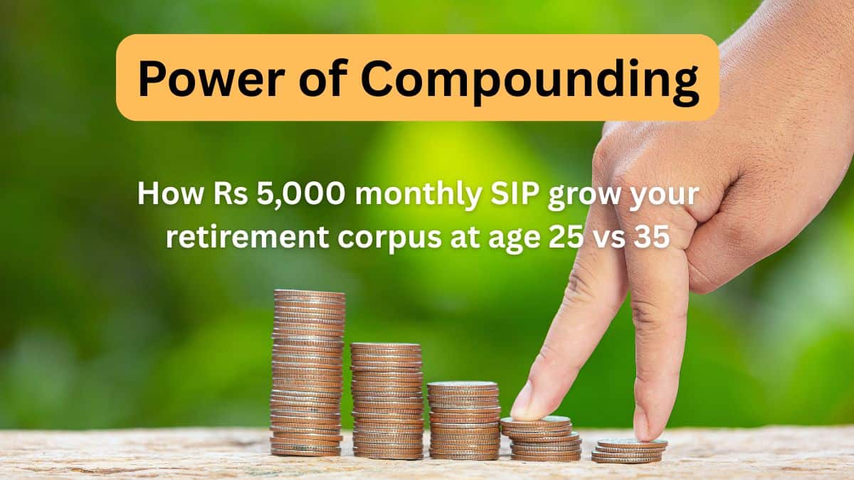 Power of Compounding: Start SIP early or late? See how Rs 5,000 a month shapes your retirement corpus at age 25 vs 35