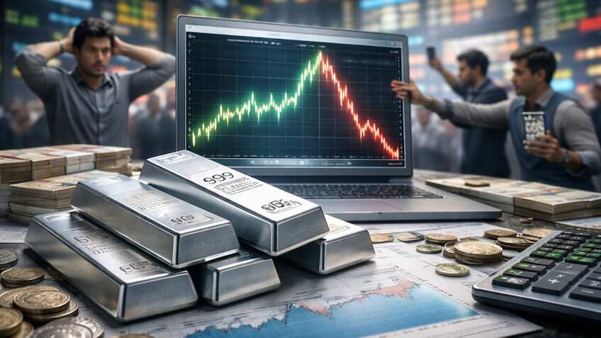 Silver Price Today: White metal falls Rs 22,000 on MCX from 52-week high – What should investors do? 