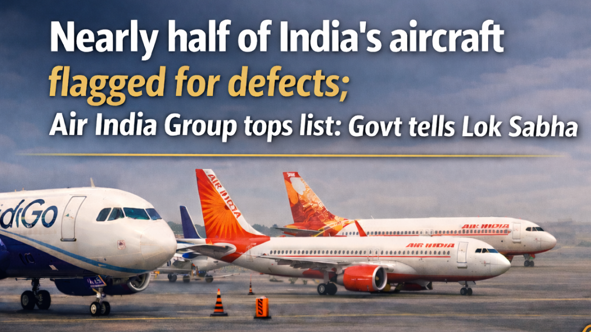 Nearly 50% of India’s aircraft found with recurring defects; Air India Group tops list: Govt tells Lok Sabha