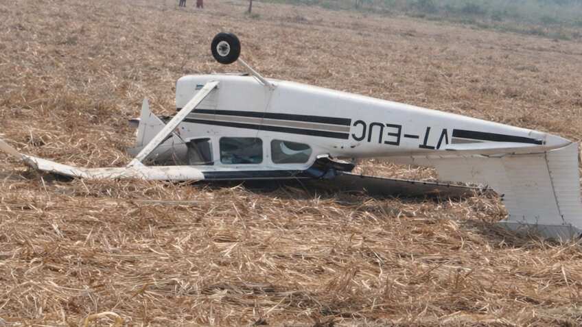 Private training aircraft makes forced landing in Karnataka; instructor and cadet safe