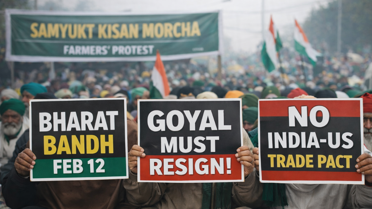 Bharat Bandh on February 12: Farmers’ body, 10 trade unions call for strike over US trade pact