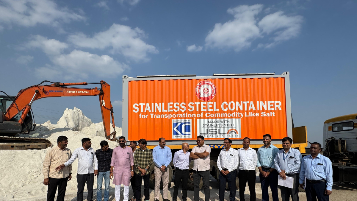 Indian Railways conducts first successful trial of stainless steel containers for salt loading