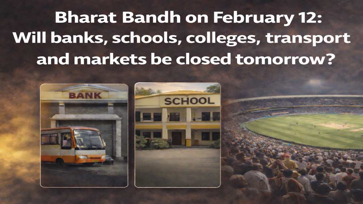 Bharat Bandh on February 12: Are banks, schools, colleges, transport and markets closed today? Know what’s open and what’s not