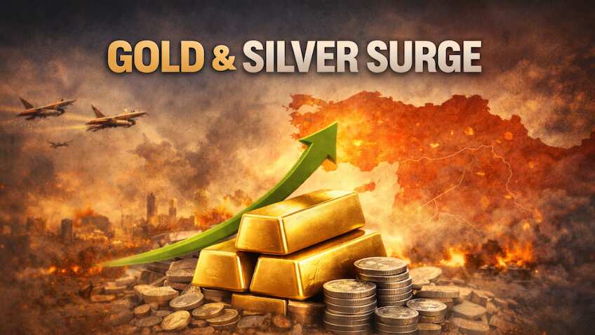 gold price rises amid middle east war, silver price rises amid middle east war, gold rate rises amid middle east war, silver rate rises amid middle east war