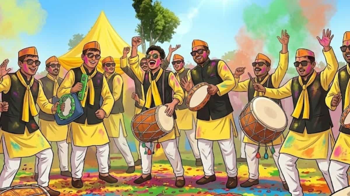Cartoonistic Holi celebrations