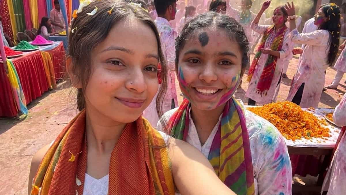 Holi vibes in a selfie 