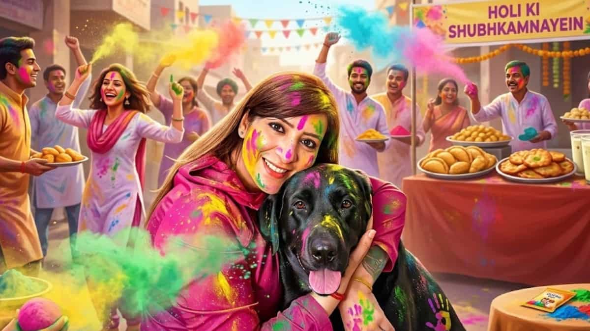 Pet-friendly Holi with AI colours