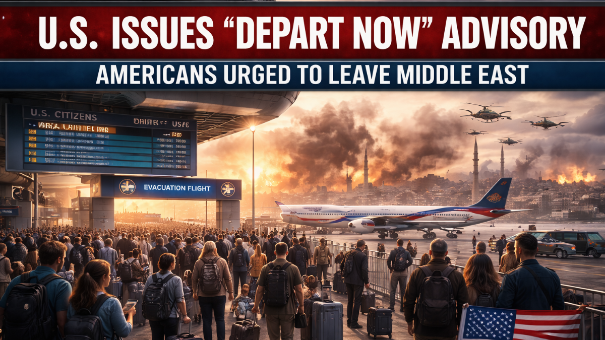 Washington issues ‘depart now’ advisory after Iran strikes