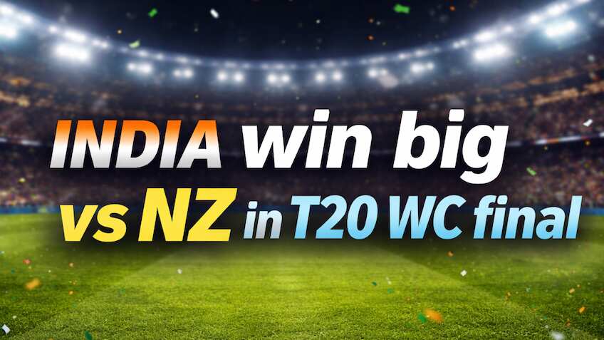 T20 WC Final: India clinch big win vs New Zealand, record 3rd victory by 96 runs 