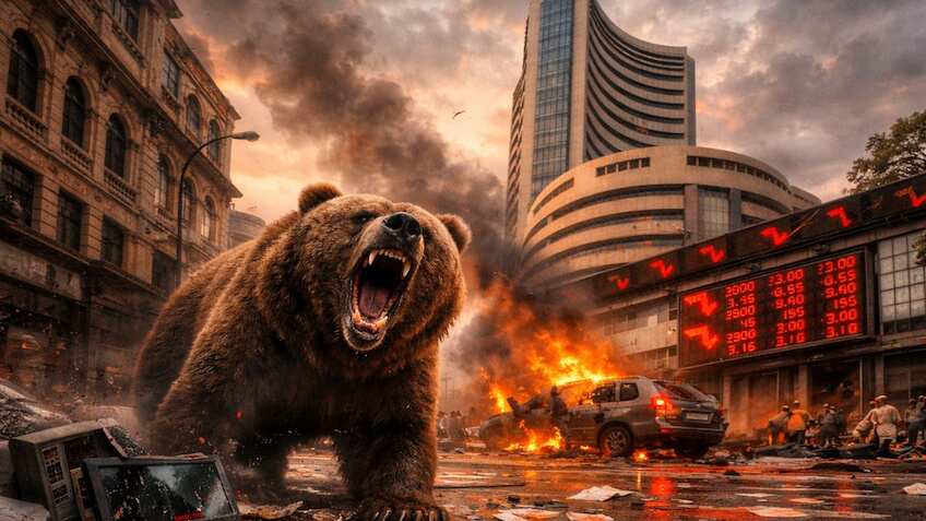 Closing Bell: Bloodbath on D-Street! Sensex falls 1,342 points, Nifty ends below 24,000 amid global tensions