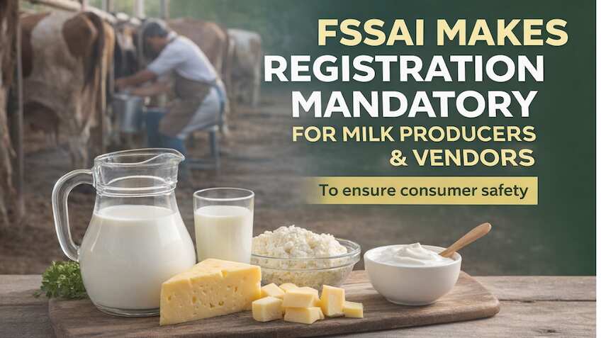FSSAI Advisory: Milk sellers must obtain an food safety license before business operations