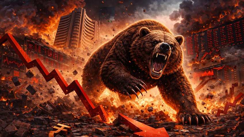 Closing Bell: Sensex falls 829 points, Nifty slips below 23,650 as Iran-Israel tensions, FII selling weigh on markets