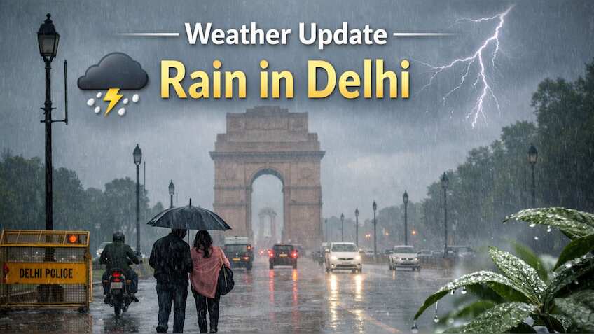 Delhi Weather Update: Light rain brings relief in national capital; IMD forecasts thunderstorms, hail