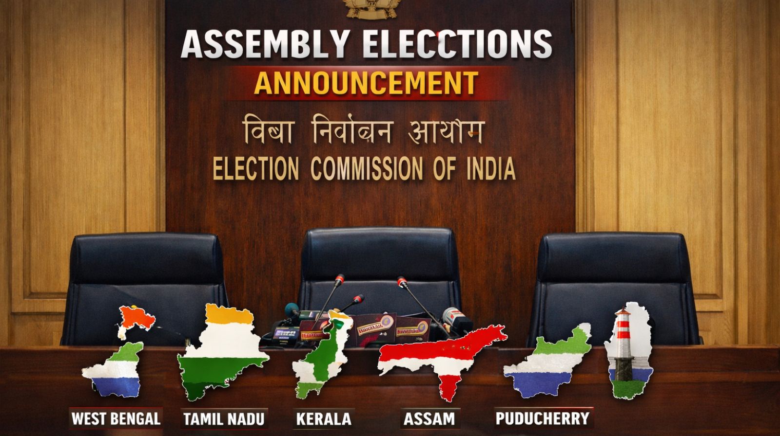ECI Meeting Today: Poll to announce assembly poll schedule for West Bengal, Tamil Nadu, Kerala, Assam and Puducherry at 4 PM