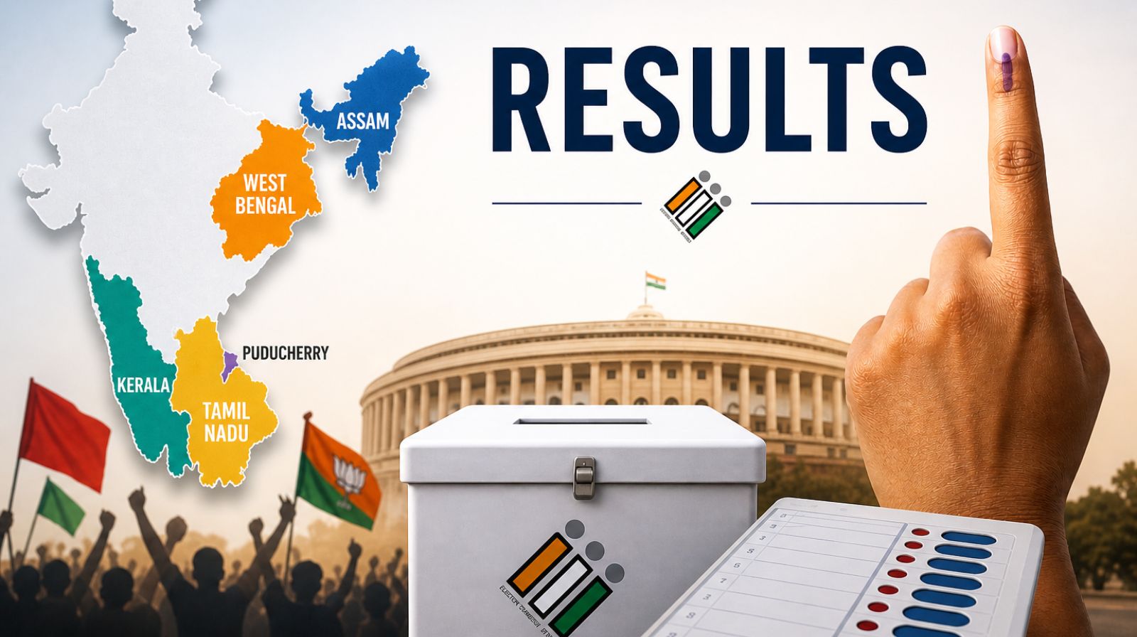Election Results 2026 Date, Time, Live Streaming: When & where to watch vote counting for West Bengal, Tamil Nadu, Kerala, Assam, Puducherry