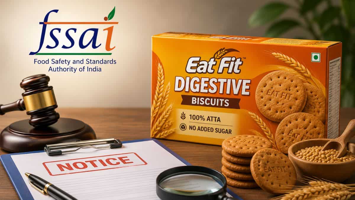 FSSAI issues notice to SAJ Food Products over misleading claims on 'Eat Fit Digestive' biscuits