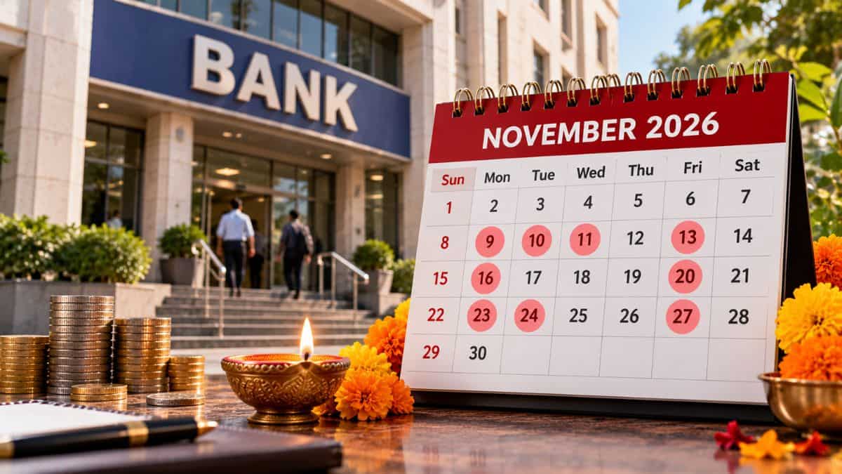 Bank holiday list November 2026: SBI, HDFC Bank, ICICI Bank, and Axis Bank holiday schedule, festival dates, weekend closures