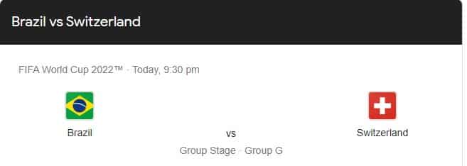 FIFA world cup Qatar 2022 Today's match: Brazil beat Switzerland 1-0 to  qualify for last 16 Live Score, FIFA world cup points table, full  schedule, standing, matches