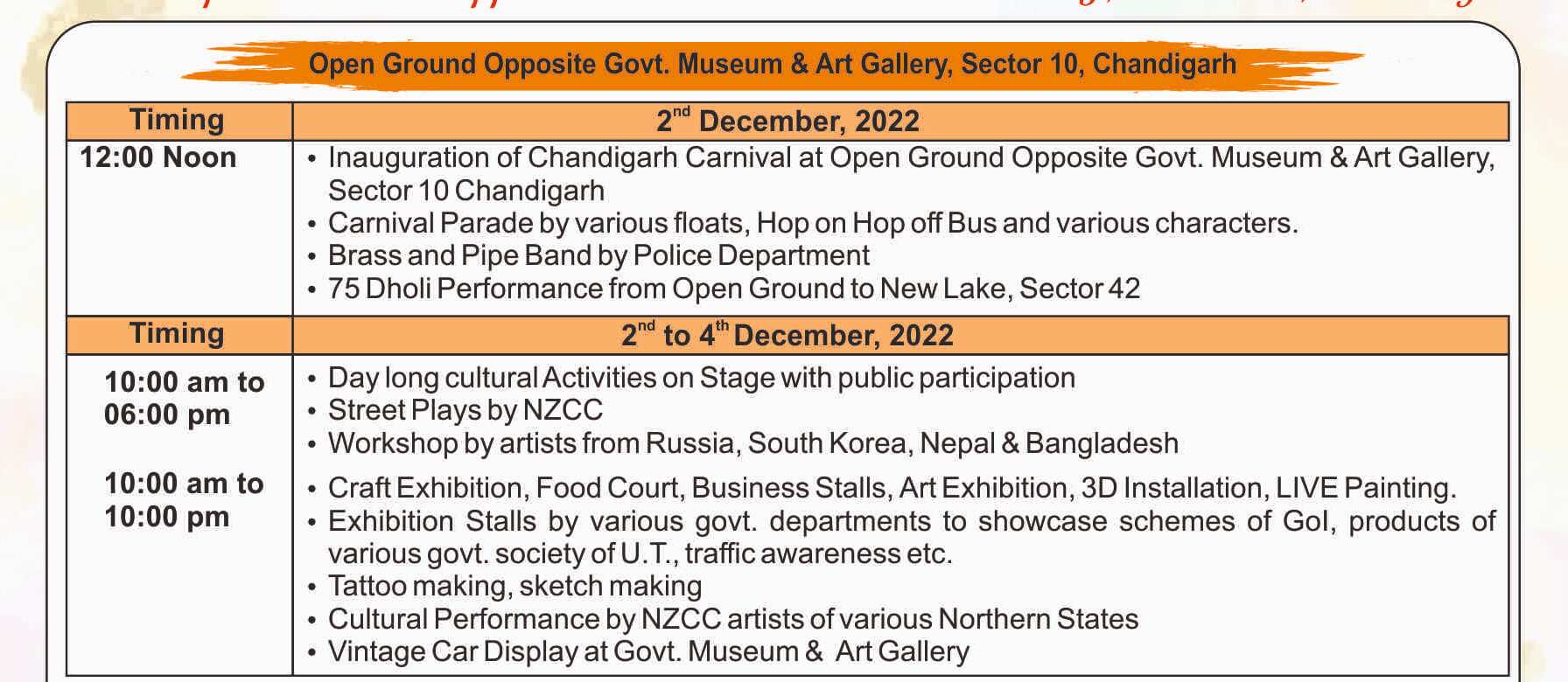 Chandigarh Carnival 2022, Chandigarh Carnival 2022 Location, Chandigarh Carnival Ticket Price